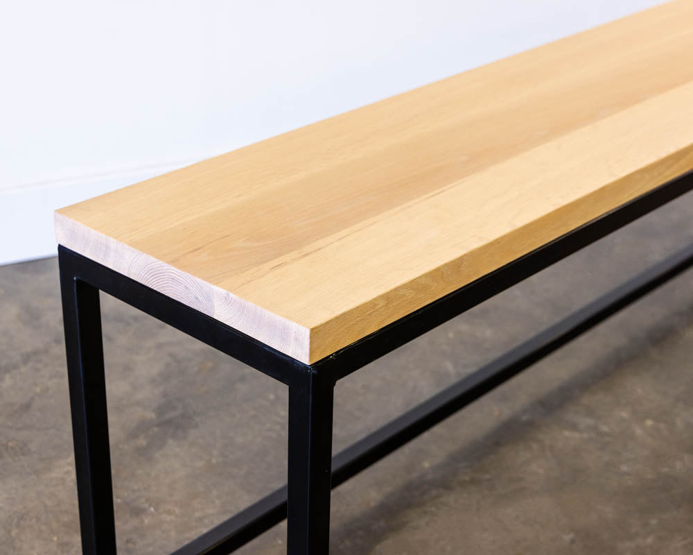 Industrial Metal & Wood Sofa Table