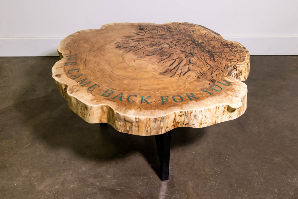 Custom Engraved Oak Cookie Coffee Table